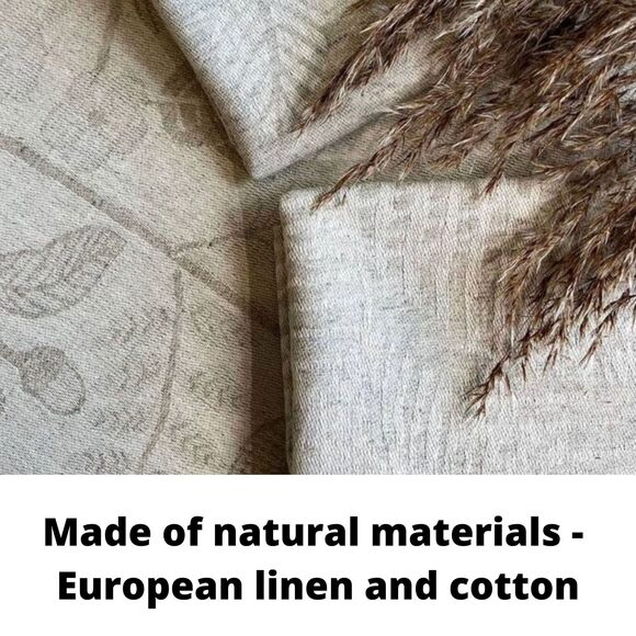 Linen Kitchen Towels Set with Loop Leaves Hand Towels for Kitchen (24x15" each) - Picture 7 of 9